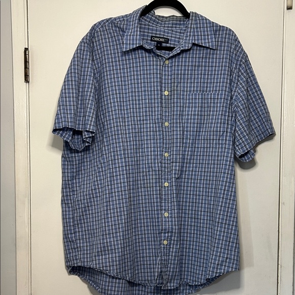 Chaps Other - Cherokee Men's Blue Plaid Button-Down Shirt XL